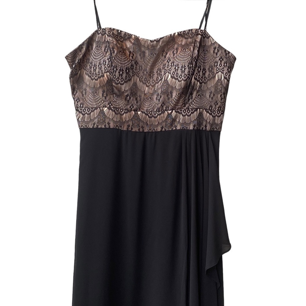 - City Chic Maxi Eyelash Ebony Lace Bodice Formal Evening Gown Dress - Picture 6 of 14